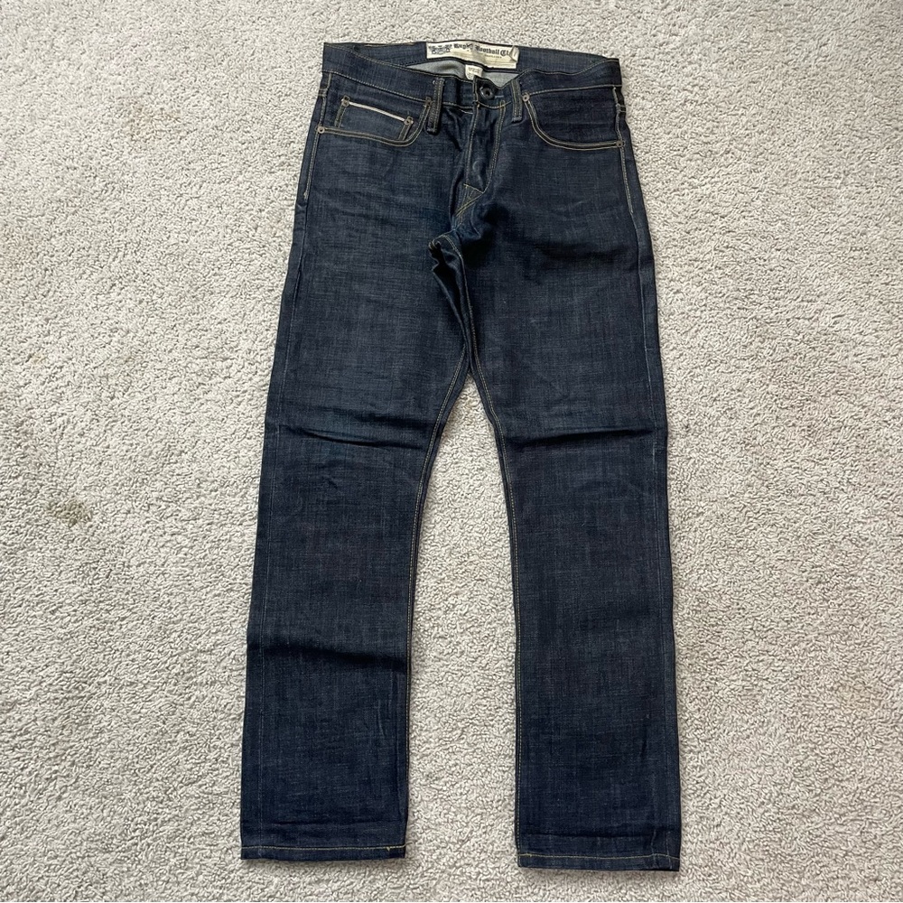Men's POLO Ralph Lauren VINTAGE Rugby FOOTBALL Club SELVEDGE Cotton DENIM JEANS
